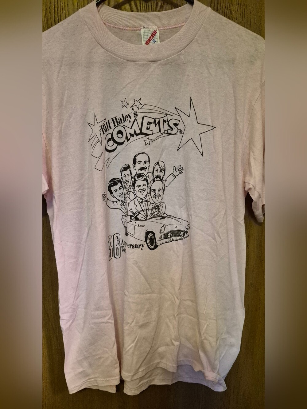 Vintage Bill Haley & The Comets 36th Anniversary Tour T Shirt XL Pink Tee Single